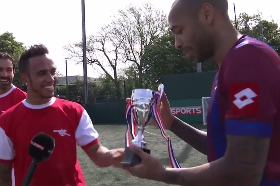 Lewis Hamilton Thierry Henry Participate In 5 A Side Match With Arsenal Legends Bleacher Report Latest News Videos And Highlights