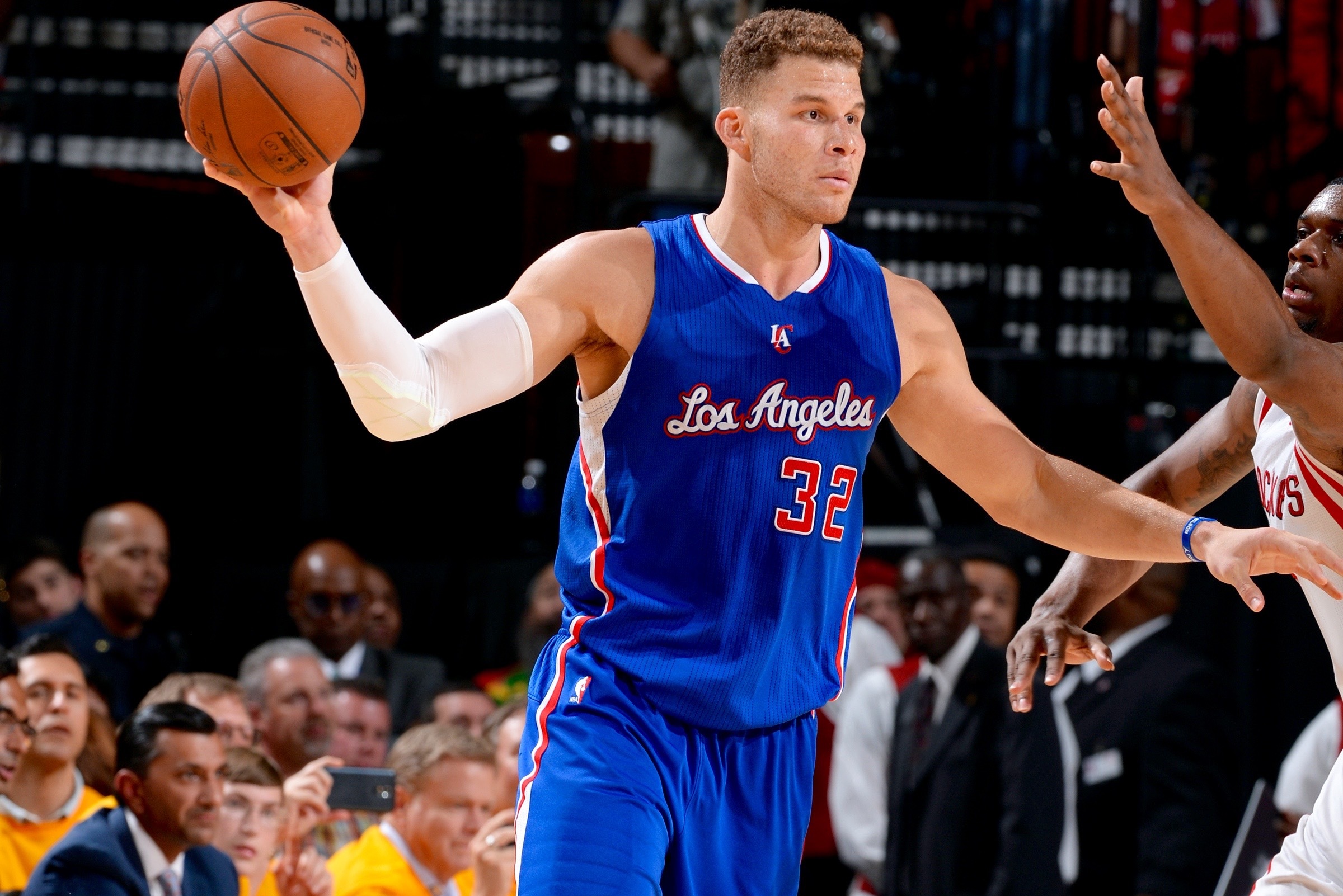 NBA Player Blake Griffin Works Out In Los Angeles In Air Jordans
