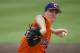 Clemson starter Matthew Crownover pitches against Oregon during the first inning of an NCAA college baseball regional tournament game Friday, May 30, 2014, in Nashville, Tenn. (AP Photo/Mark Humphrey)