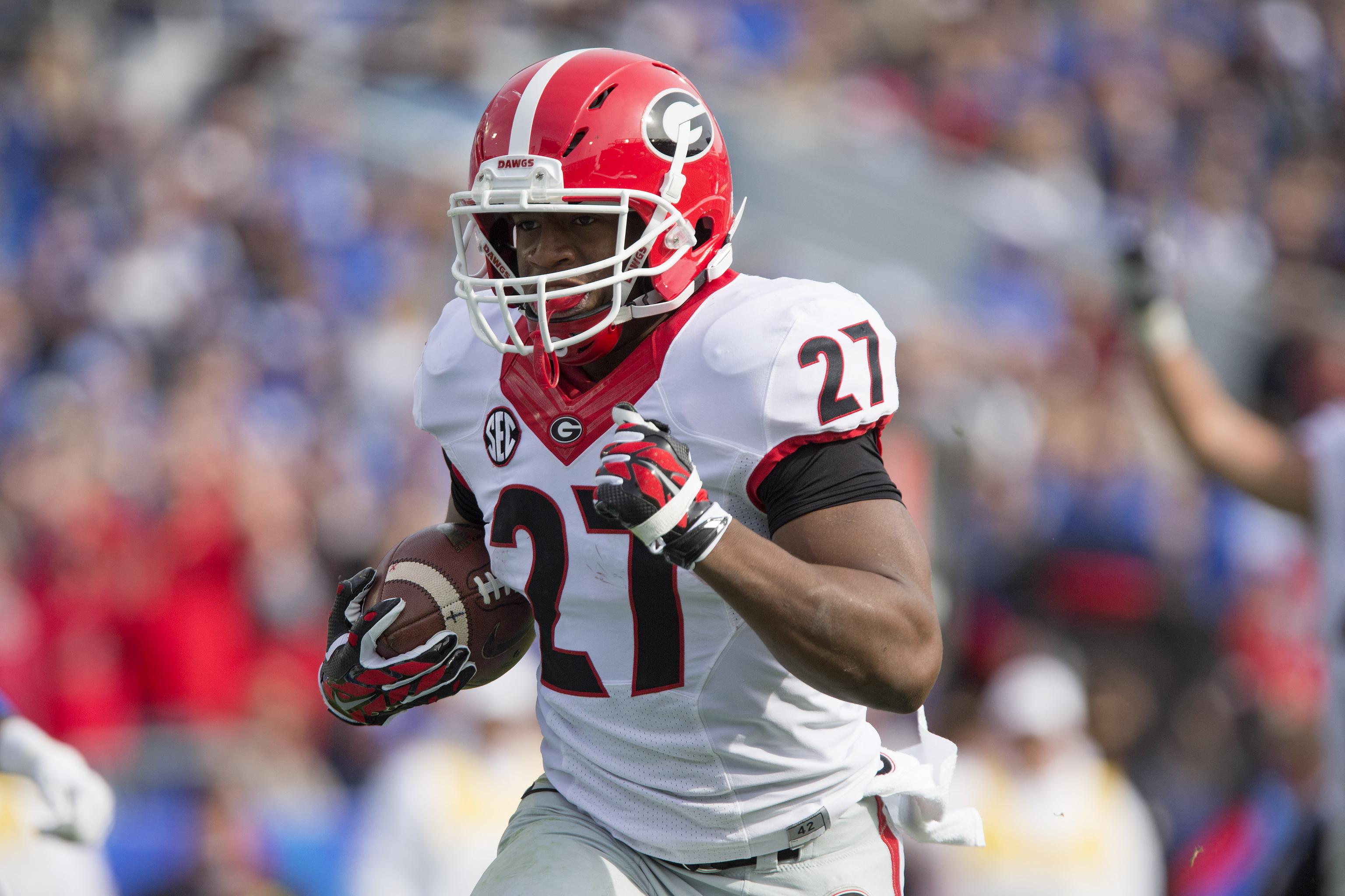 Georgia Bulldogs Nick Chubb #27 (No Name) College Jersey - Red For