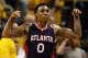 CLEVELAND, OH - MAY 24: Jeff Teague #0 of the Atlanta Hawks reacts in overtime against the Cleveland Cavaliers during Game Three of the Eastern Conference Finals of the 2015 NBA Playoffs at Quicken Loans Arena on May 24, 2015 in Cleveland, Ohio. NOTE TO USER: User expressly acknowledges and agrees that, by downloading and or using this Photograph, user is consenting to the terms and conditions of the Getty Images License Agreement. (Photo by Gregory Shamus/Getty Images)