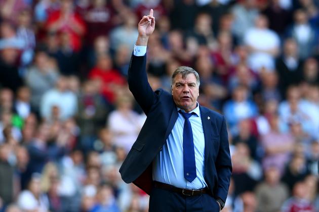 LONDON, ENGLAND - MAY 16: Sam Allardyce the West Ham manager reacts during the Barclays Premier League match between West Ham United and Everton at Boleyn Ground on May 16, 2015 in London, England.  (Photo by Matthew Lewis/Getty Images)