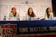 NEW YORK, NY - MAY 27: Christie Rampone,Alex Morgan and Carli Lloyd answer questions during the United States Women's World Cup Media Day at Marriott Marquis Hotel on May 27, 2015 in New York City. (Photo by Elsa/Getty Images)