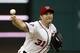 Washington Nationals starting pitcher Max Scherzer throws during the third inning of the second baseball game of a doubleheader against the Toronto Blue Jays at Nationals Park, Tuesday, June 2, 2015, in Washington. (AP Photo/Alex Brandon)