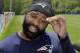 In this May 29, 2015 photo, New England Patriots linebacker Brandon Spikes talks with reporters after an NFL football organized team activity in Foxborough, Mass. Massachusetts State Police are investigating after a damaged 2011 Mercedes-Maybach belonging to Spikes was found abandoned in the median of Interstate 495 with front-end damage at about 3:30 a.m. Sunday, June 7, 2015, in Foxborough. (AP Photo/Elise Amendola)