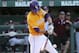 LSU's Alex Bregman (8) gets a hit during an NCAA college baseball game against Mississippi State in Starkville, Miss., Saturday, May. 2, 2015. (AP Photo/Jim Lytle)