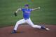Florida pitcher A.J. Puk delivers against Arkansas during the first inning of a Southeastern Conference college baseball tournament game, Friday, May 22, 2015, in Hoover, Ala. (AP Photo/Brynn Anderson)