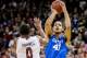 Jan 24, 2015; Columbia, SC, USA; Kentucky Wildcats forward Trey Lyles (41) shoots over South Carolina Gamecocks guard Sindarius Thornwell (0) in the first half at Colonial Life Arena. Mandatory Credit: Jeff Blake-USA TODAY Sports