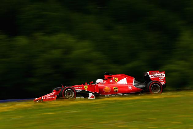 SPIELBERG, AUSTRIA - JUNE 19:  Sebastian Vettel of Germany and Ferrari drives during practice for the Formula One Grand Prix of Austria at Red Bull Ring on June 19, 2015 in Spielberg, Austria.  (Photo by Clive Mason/Getty Images)
