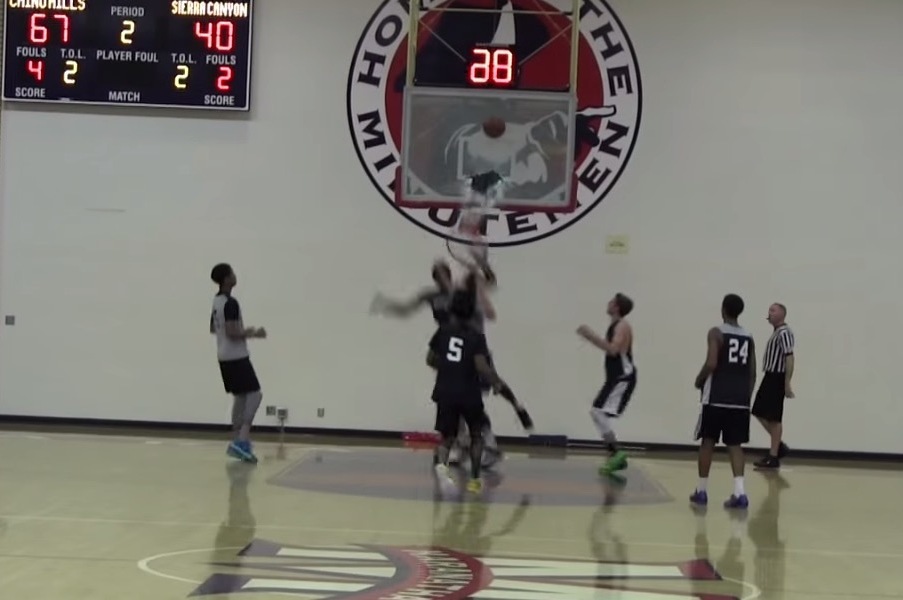 5 Star Recruit Cody Riley Tears Off Rim Shatters Backboard On