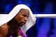 LAS VEGAS, NV - MAY 02: Floyd Mayweather Jr. in his corner while taking on Manny Pacquiao in their welterweight unification championship bout on May 2, 2015 at MGM Grand Garden Arena in Las Vegas, Nevada. (Photo by Al Bello/Getty Images)