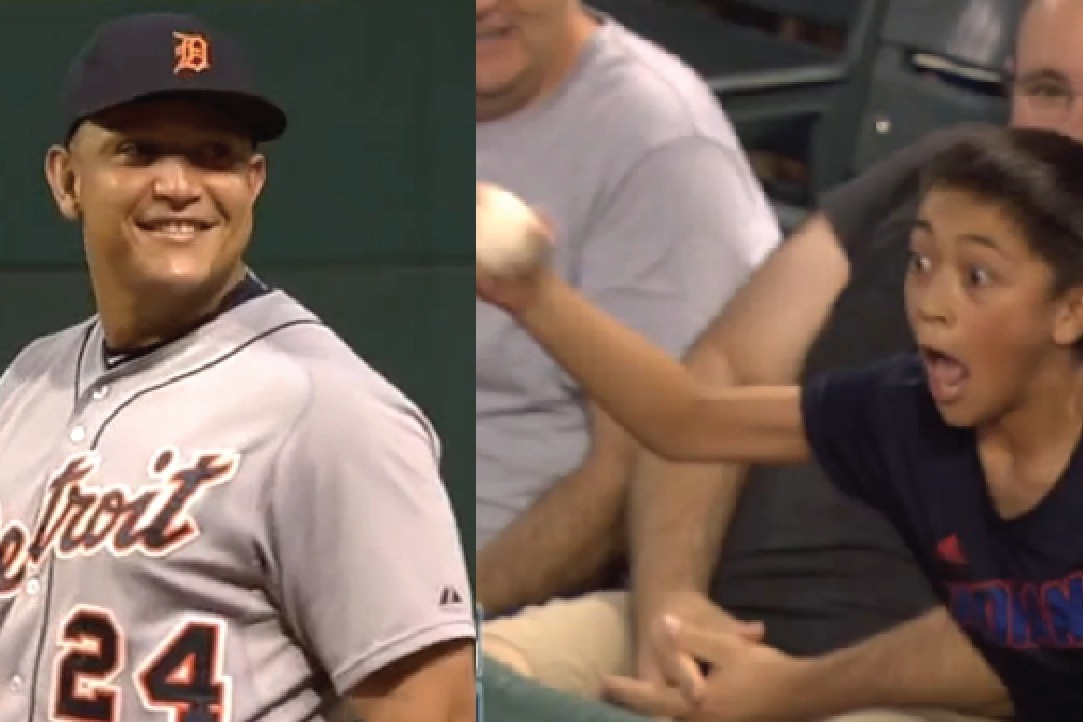 Young Indians fan makes nice play on foul ball, Miguel Cabrera