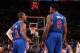 NEW YORK, NY - MARCH 25: Chris Paul #3 talks with DeAndre Jordan #6 of the Los Angeles Clippers during the game against the New York Knicks on March 25, 2015 at Madison Square Garden in New York City. NOTE TO USER: User expressly acknowledges and agrees that, by downloading and or using this Photograph, user is consenting to the terms and conditions of the Getty Images License Agreement. Mandatory Copyright Notice: Copyright 2015 NBAE (Photo by Nathaniel S. Butler/NBAE via Getty Images)