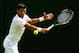 LONDON, ENGLAND - JUNE 27: Novak Djokovic of Serbia in action during a practice session prior to the Wimbledon Lawn Tennis Championships at the All England Lawn Tennis and Croquet Club on June 27, 2015 in London, England. (Photo by Clive Brunskill/Getty Images)