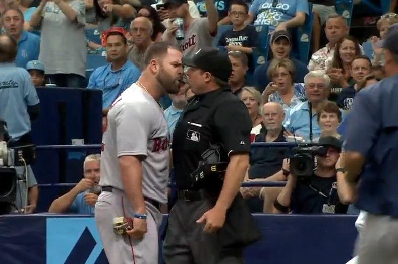 Red Sox 1B Mike Napoli Says Umpire Ejected Him for Not Picking Up His