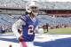 Oct 13, 2013; Orchard Park, NY, USA; Buffalo Bills cornerback Stephon Gilmore (24) heads to the field before the game against the Cincinnati Bengals at Ralph Wilson Stadium. Mandatory Credit: Kevin Hoffman-USA TODAY Sports