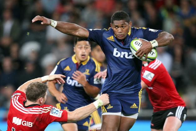 DUNEDIN, NEW ZEALAND - FEBRUARY 21: Waisake Naholo of the Highlanders on the attack during the round two Super Rugby match between the Highlanders and the Crusaders at Forsyth Barr Stadium on February 21, 2015 in Dunedin, New Zealand. (Photo by Rob Jefferies/Getty Images)