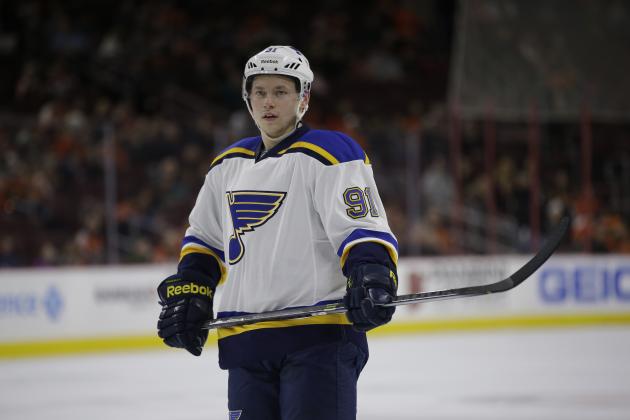 St. Louis Blues' Vladimir Tarasenko in action during an NHL hockey game against the Philadelphia Flyers, Thursday, March 5, 2015, in Philadelphia. (AP Photo/Matt Slocum)