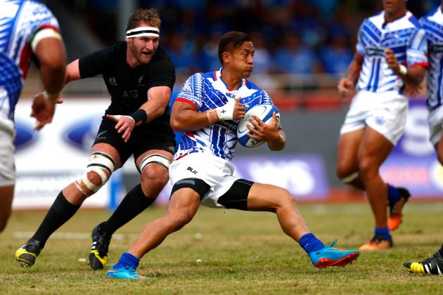 APIA, SAMOA - JULY 08: Tim Nanai-Williams of Manu Samoa in action during the International Test match between Samoa and the New Zealand All Blacks at Apia Stadium on July 8, 2015 in Apia, Samoa.  (Photo by Phil Walter/Getty Images)