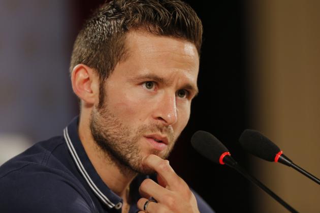 France's Yohan Cabaye listens questions during a press conference at the Teatro Pedro II in Ribeirao Preto, Brazil, Saturday, June 28, 2014. France will face Nigeria on Monday in the round of 16 at the World Cup. (AP Photo/David Vincent)