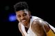 Los Angeles Lakers forward Nick Young smiles during the second half of an NBA basketball game against the Boston Celtics in Los Angeles, Sunday, Feb. 22, 2015. The Los Angeles Lakers won 118-111 in overtime. (AP Photo/Chris Carlson)