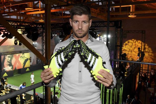 Steven Gerrard with the Adidas Ace boots.