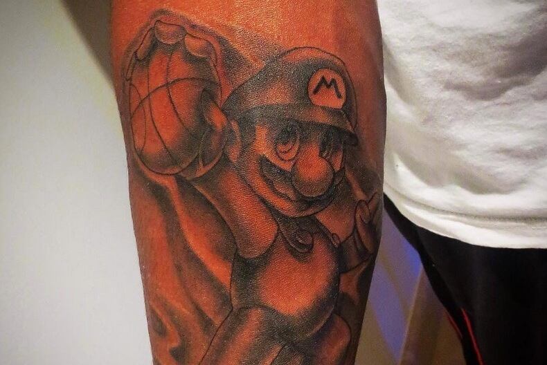 Miami Heat S Mario Chalmers Gets Tattoo Of Nintendo S Mario