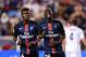 PSG's forward Jean-Kevin Augustin (R) celebrates after scoring against Fiorentina during their International Champions Cup match at the Red Bull Arena in Harrison, New Jersey, on July 21, 2015. PSG defeated Fiorentina 4-2. AFP PHOTO/JEWEL SAMAD (Photo credit should read JEWEL SAMAD/AFP/Getty Images)