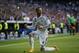 Real Madrid's Sergio Ramos celebrates his goal during a Spanish La Liga soccer match between Real Madrid and Malaga at the Santiago Bernabeu stadium in Madrid, Spain, Saturday, April 18, 2015. (AP Photo/Andres Kudacki)