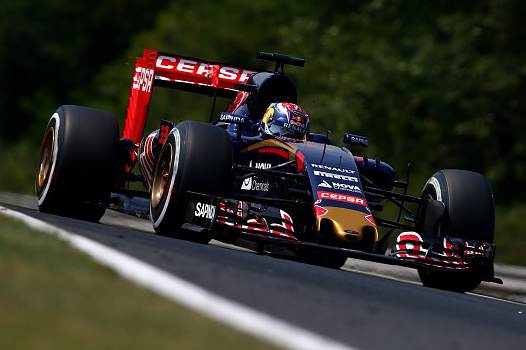 BUDAPEST, HUNGARY - JULY 25:  Max Verstappen of Netherlands and Scuderia Toro Rosso drives during final practice for the Formula One Grand Prix of Hungary at Hungaroring on July 25, 2015 in Budapest, Hungary.  (Photo by Mark Thompson/Getty Images)