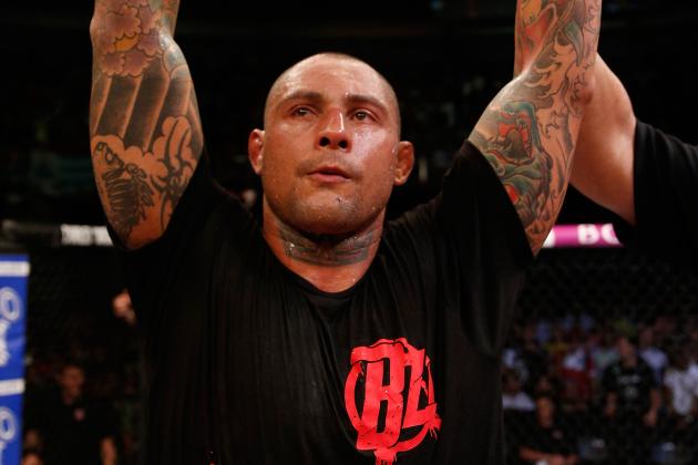 FORTALEZA, BRAZIL - JUNE 08:  Thiago Silva reacts after defeating Rafael 'Feijao' Cavalcante in their light heavyweight fight during the UFC on FUEL TV event at Paulo Sarasate Arena on June 8, 2013 in Fortaleza, Ceara, Brazil.  (Photo by Josh Hedges/Zuffa LLC/Zuffa LLC via Getty Images)