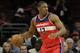 Washington Wizards' Kevin Seraphin in action during an NBA basketball game against the Philadelphia 76ers, Friday, Feb. 27, 2015, in Philadelphia. (AP Photo/Matt Slocum)