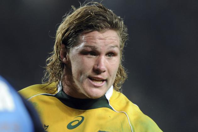 Australia’s captain Michael Hooper encourages his team against New Zealand in their international test Bledisloe Cup rugby match at Eden Park in Auckland, New Zealand, Saturday, Aug. 23 2014. (AP Photo/SNPA, Ross Setford) NEW ZEALAND OUT