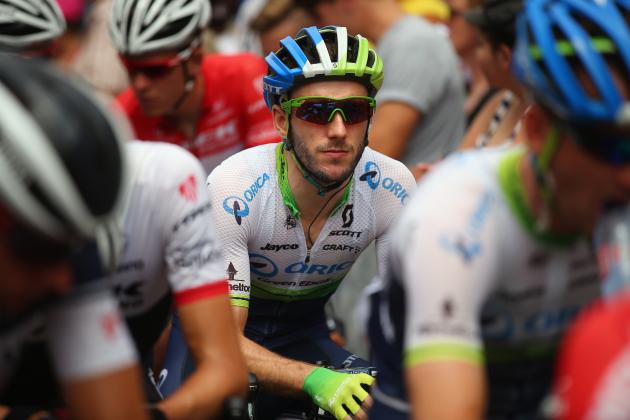 RODEZ, FRANCE - JULY 18: Adam Yates of Great Britain and the Orica GreenEdge looks on at the start of stage fourteen of the 2015 Tour de France, a 178km stage between Rodez and Mende, on July 18, 2015 in Rodez, France. (Photo by Bryn Lennon/Getty Images)