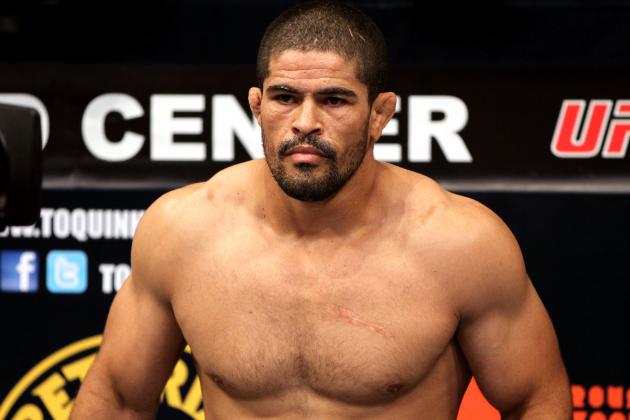 EAST RUTHERFORD, NJ - MAY 05: Rousimar Palhares looks on against Alan Belcher during their Middleweight bout at Izod Center on May 5, 2012 in East Rutherford, New Jersey. (Photo by Josh Hedges/Zuffa LLC/Zuffa LLC via Getty Images)