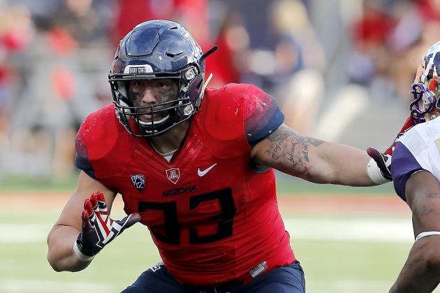 Arizona linebacker Scooby Wright III (33) during the first half of an NCAA college football game against Washington, Saturday, Nov. 15, 2014, in Tucson, Ariz. (AP Photo/Rick Scuteri)