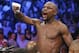 FILE - In this May 2, 2015, file photo, boxer Floyd Mayweather Jr., celebrates his unanimous decision victory over Manny Pacquiao, from the Philippines, after their welterweight title fight in Las Vegas. Mayweather Jr. will return to the ring for the first time since boxing's richest fight ever, facing Andre Berto on Sept. 12 in Las Vegas. (AP Photo/John Locher, File)