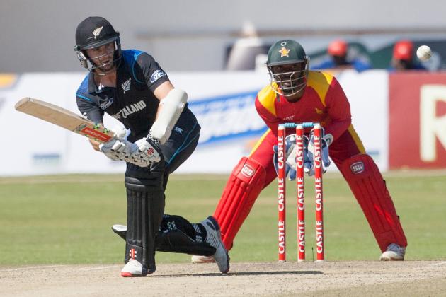 New Zealand's captain Kane Williamson bats during the third and final One Day International Cricket match against Zimbabwe in Harare, Friday, Aug. 7, 2015. (AP Photo)