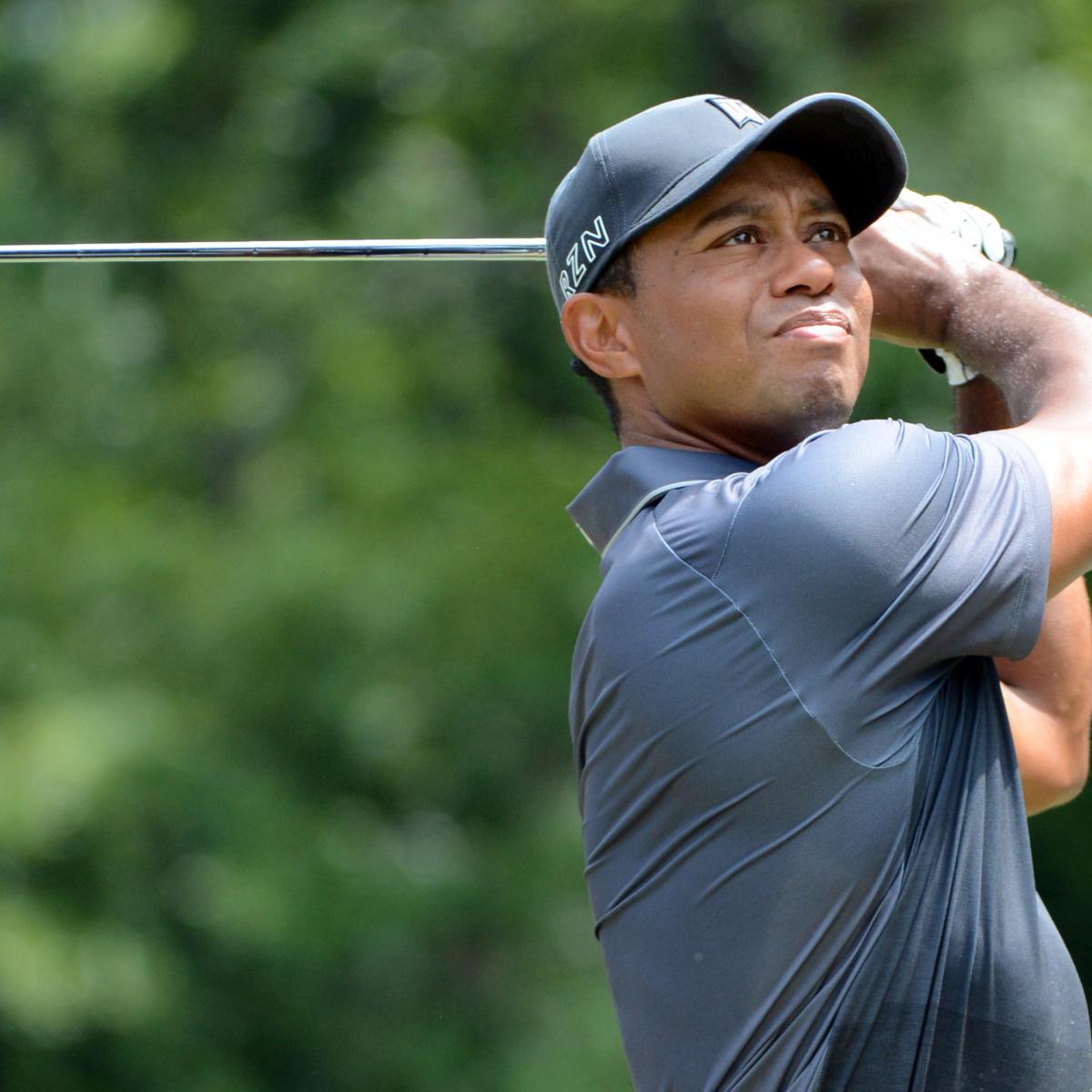 Tiger Woods at Wyndham Championship 2015: Friday Leaderboard Score, Reaction ...1200 x 1200