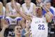 Rice Lake's Henry Ellenson (22) shoots against Greendale's Tommy Kujawa during the first half of their Division 2 semifinals in the WIAA boys' state basketball championships Friday, March 20, 2015, in Madison, Wis. (AP Photo/Andy Manis)