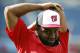 Washington Nationals center fielder Denard Span (2) stretches during batting practice before an interleague baseball game against the New York Yankees at Nationals Park, Tuesday, May 19, 2015, in Washington. (AP Photo/Alex Brandon)