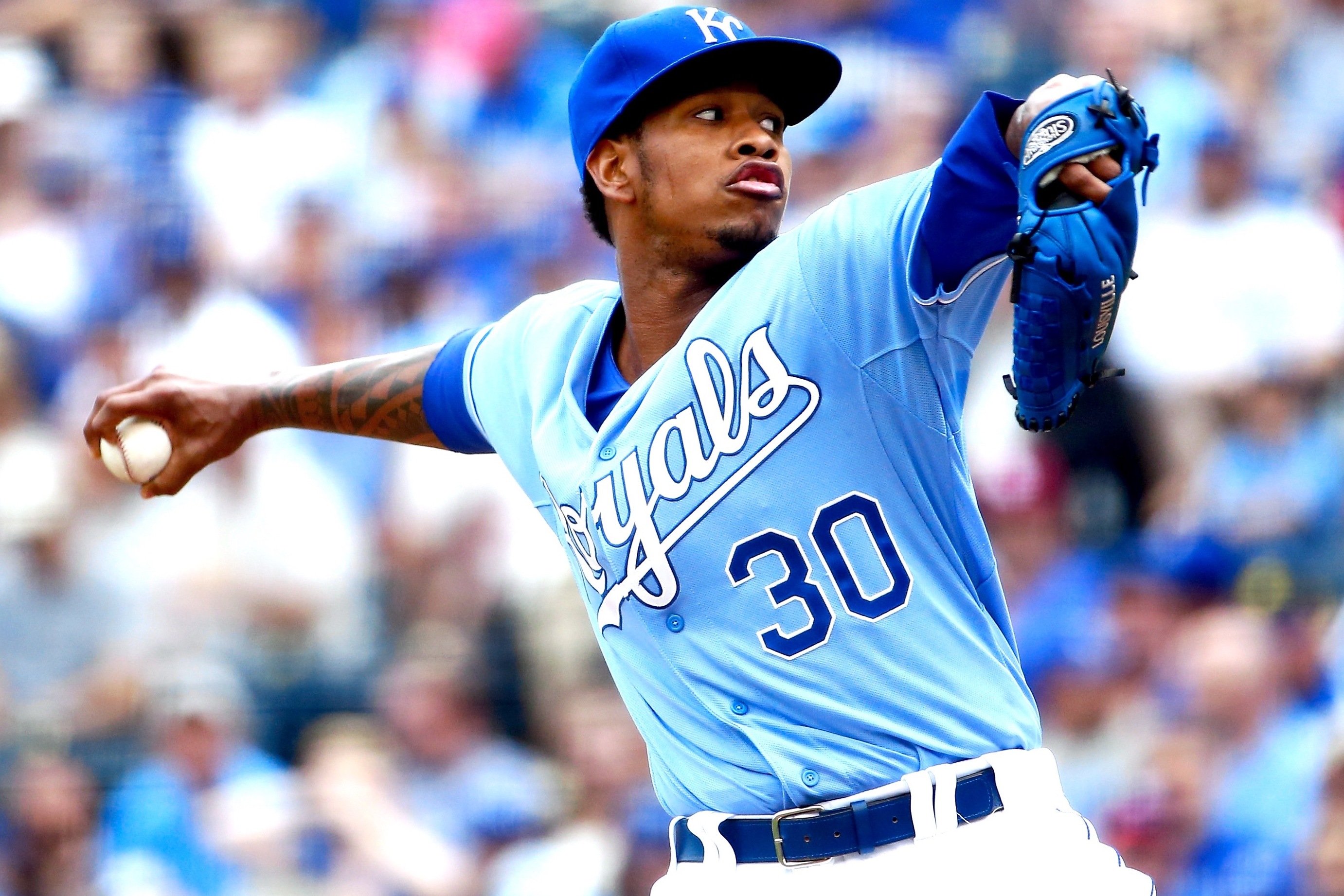 Yordano Ventura Game Used Jersey, from First Career Win at Kauffman Stadium