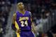 NEW ORLEANS, LA - JANUARY 21: Kobe Bryant #24 of the Los Angeles Lakers reacts to a score during the second half of a game against the New Orleans Pelicans at the Smoothie King Center on January 21, 2015 in New Orleans, Louisiana. NOTE TO USER: User expressly acknowledges and agrees that, by downloading and or using this photograph, User is consenting to the terms and conditions of the Getty Images License Agreement. (Photo by Stacy Revere/Getty Images)
