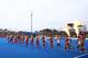 LONDON, ENGLAND - AUGUST 30: The England and Netherlands teams make their way onto the pitch prior to the EuroHockey Womens Gold Medal match between England and The Netherlands at Lee Valley Hockey and Tennis Centre on August 30, 2015 in London, England. (Photo by Dan Mullan/Getty Images)