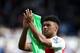 Arsenal's Alex Oxlade-Chamberlain applauds supporters at the end of their English Premier League soccer match between Newcastle United and Arsenal at St James' Park, Newcastle, England, Saturday, Aug. 29, 2015. (AP Photo/Scott Heppell)
