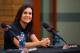 Jul 28, 2015; Tempe, AZ, USA; Arizona Cardinals inside linebackers intern and preseason coach Jen Welter during a press conference at the teams training facility. Mandatory Credit: Mark J. Rebilas-USA TODAY Sports