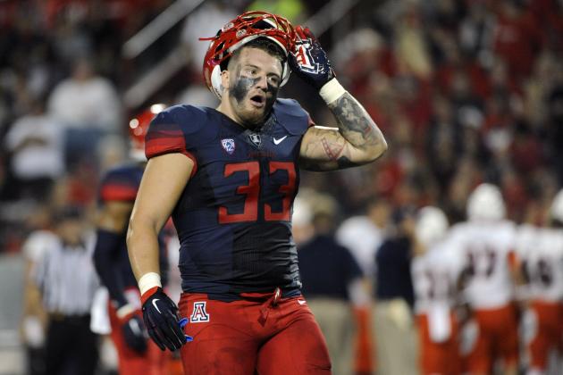 Sep 3, 2015; Tucson, AZ, USA; Arizona Wildcats linebacker Scooby Wright III (33) on the field during the first quarter against the Texas-San Antonio Roadrunners at Arizona Stadium. Mandatory Credit: Casey Sapio-USA TODAY Sports