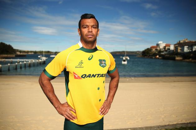 SYDNEY, AUSTRALIA - AUGUST 28: Kurtley Beale of the Wallabies poses following an Australian Wallabies training session at Little Manly Beach on August 28, 2015 in Sydney, Australia. (Photo by Brendon Thorne/Getty Images)