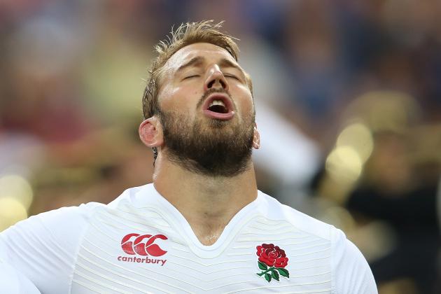 PARIS, FRANCE - AUGUST 22: Chris Robshaw, the England captain, sings the anthem during the International match between France and England at Stade de France on August 22, 2015 in Paris, France.  (Photo by David Rogers/Getty Images)