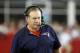 Sep 3, 2015; Foxborough, MA, USA; New England Patriots head coach Bill Belichick on the sideline during the first quarter against the New York Giants at Gillette Stadium. Mandatory Credit: Stew Milne-USA TODAY Sports